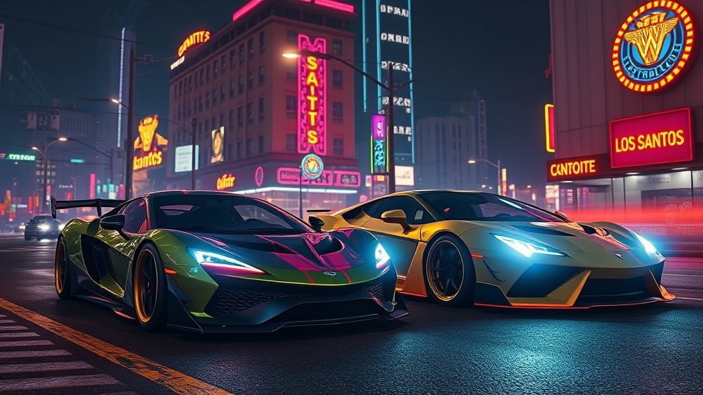 GTA 5 Mods - Custom Vehicles and Neon Lights in Los Santos